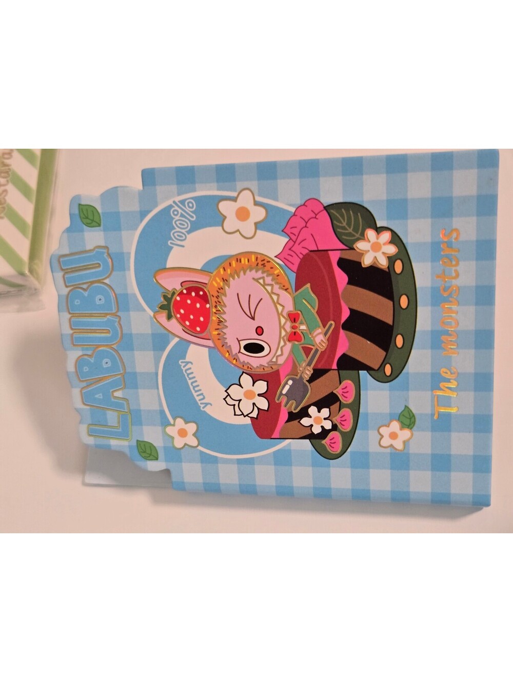 Labubu blue gingham clipboard memo pad